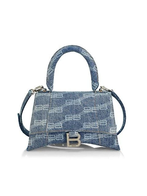 商品Balenciaga|Small Hourglass Monogram Denim Top Handle Bag,价格¥19396,第1张图片