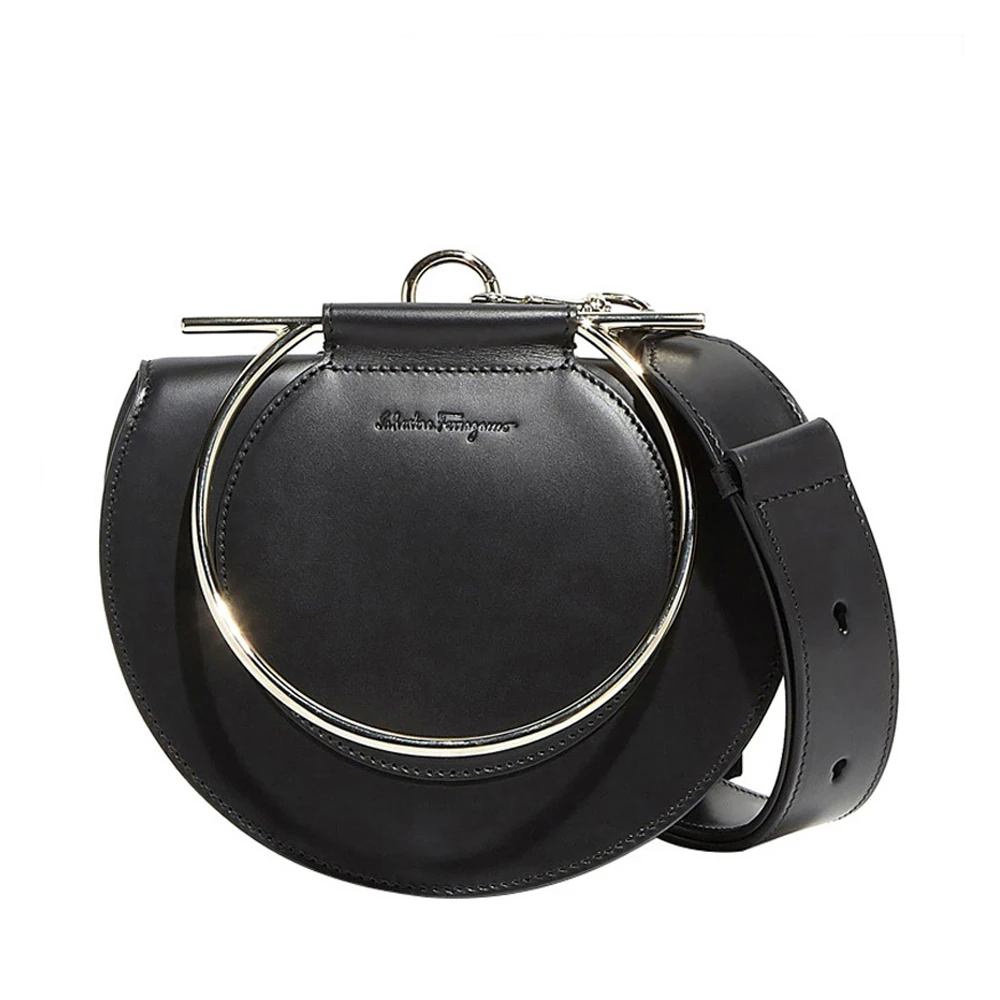 商品[国内直发] Salvatore Ferragamo|Salvatore Ferragamo 菲拉格慕 女士黑色牛皮单肩斜挎包 21-H031-691301,价格¥7148,第1张图片