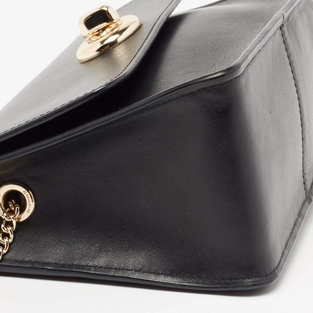 Coach Black Leather Turnlock Chain Crossbody Bag  商品