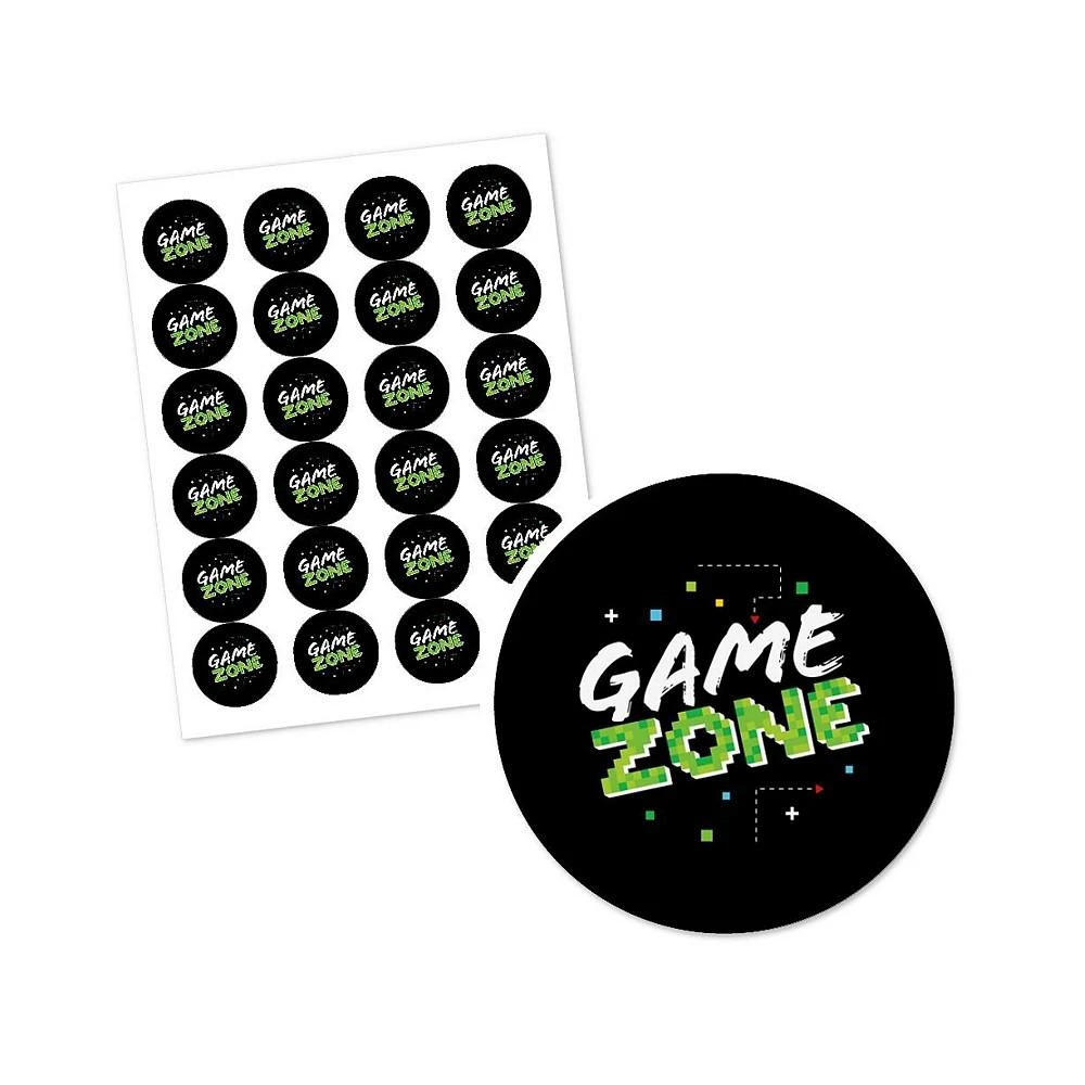 商品Big Dot of Happiness|Game Zone - Pixel Video Game Party or Birthday Party Circle Sticker Labels 24 Ct,价格¥75,第2张图片详细描述