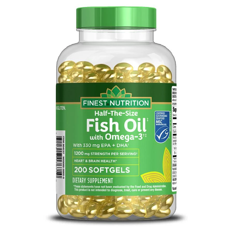 商品Finest Nutrition|迷你款鱼油胶囊 1200 mg,价格¥148,第1张图片