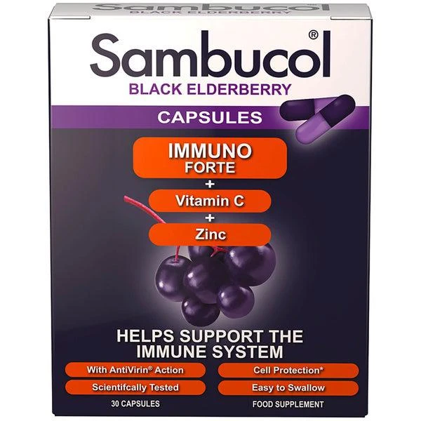 商品Sambucol|Sambucol Immuno Forte Capsules (30 Capsules),价格¥71,第1张图片