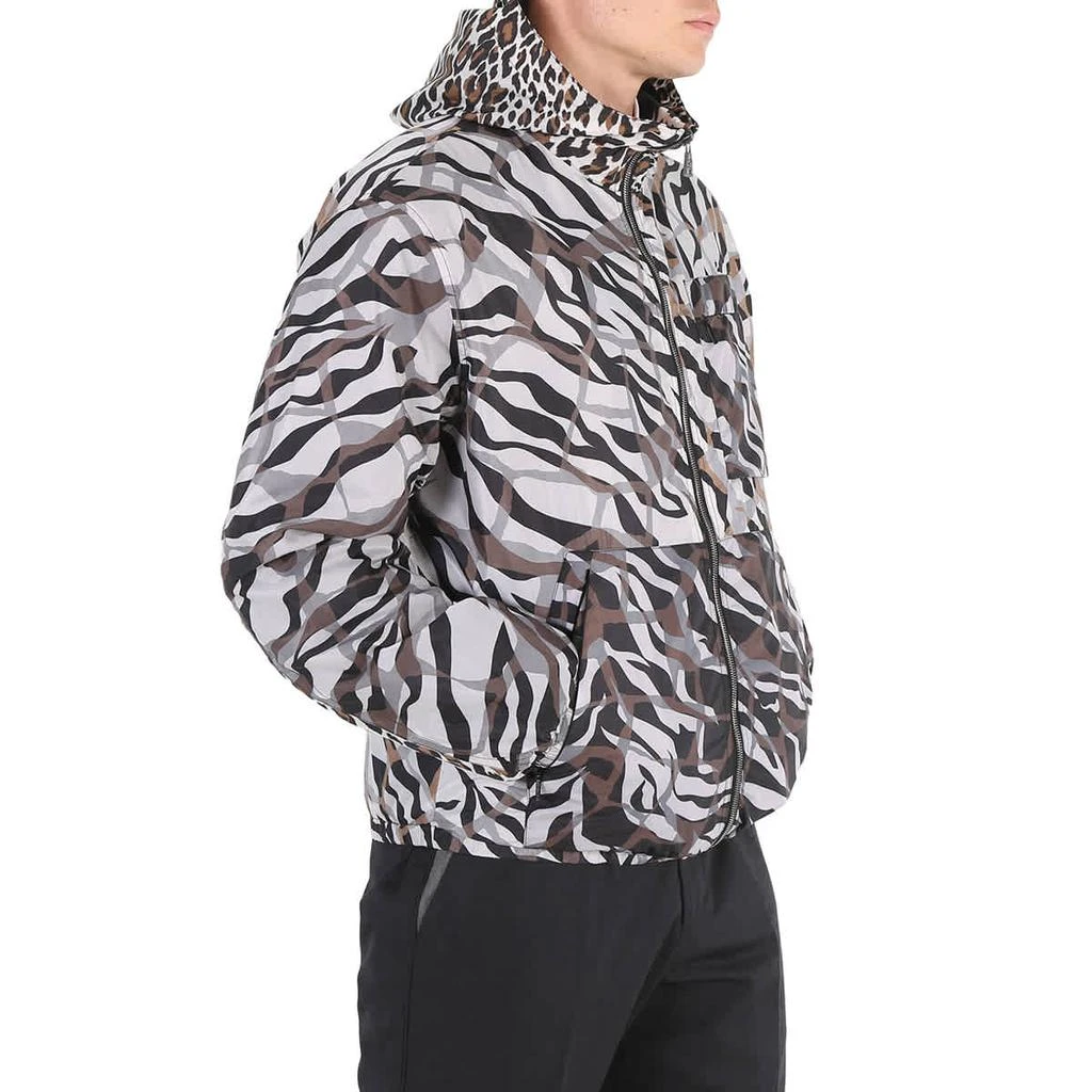 商品Roberto Cavalli|Men's Tiger Twiga And Leopard Print Hooded Track Jacket,价格¥2841,第1张图片