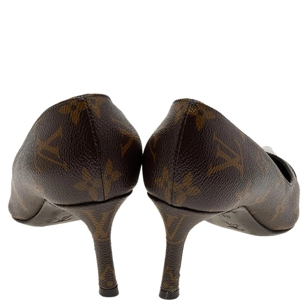 商品[二手商品] Louis Vuitton|Louis Vuitton Brown/Black Monogram Canvas and Patent Leather Cap Toe Fetish Pumps Size 36,价格¥2122,第5张图片详细描述