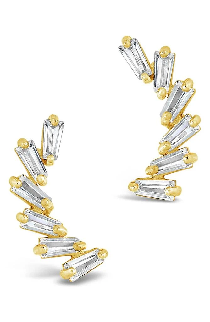 商品Sterling Forever|14K Yellow Gold Vermeil CZ Plumes Stud Earrings,价格¥283,第1张图片