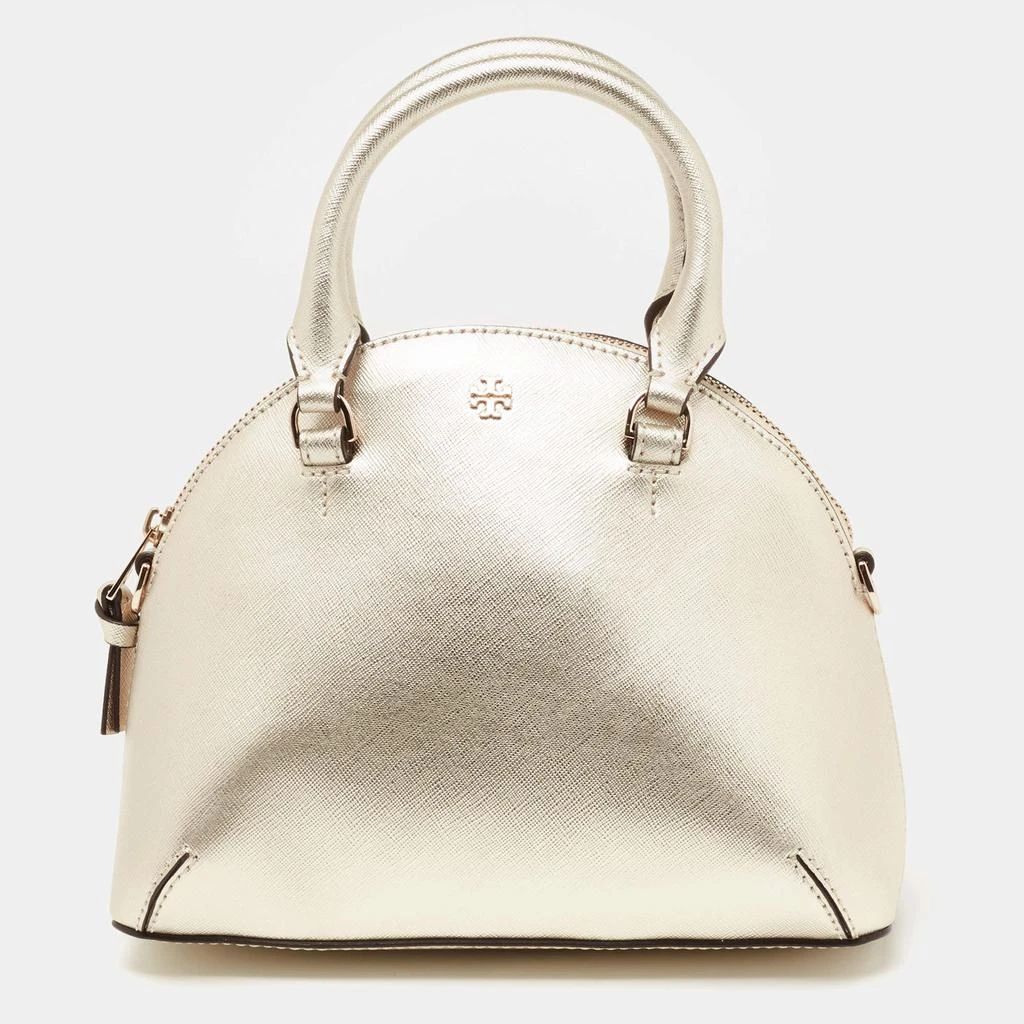 商品Tory Burch|Tory Burch Gold Saffiano Leather Mini Robinson Dome Satchel,价格¥2893,第1张图片