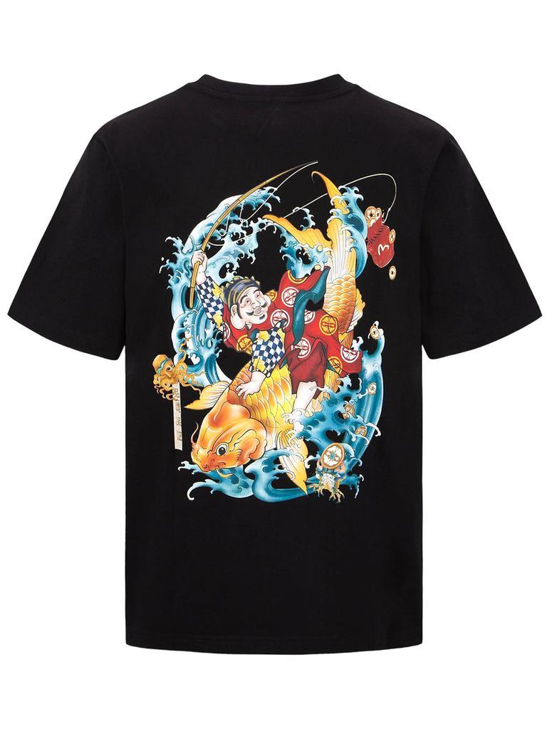 商品Evisu|Evisu Black Cotton T-shirt,价格¥992,第4张图片详细描述