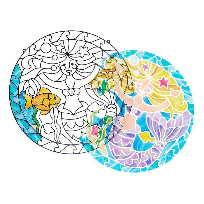 商品Melissa & Doug|Mermaid Stained Glass Sticker Craft - Ages 5+,价格¥187,第4张图片详细描述