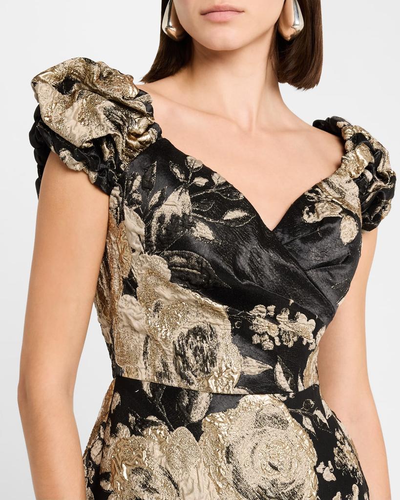 今期　Floral Jacquard Volume Sleeves Dress ASOS EDITION floral jacquard volume sleeve mini dress | ASOS