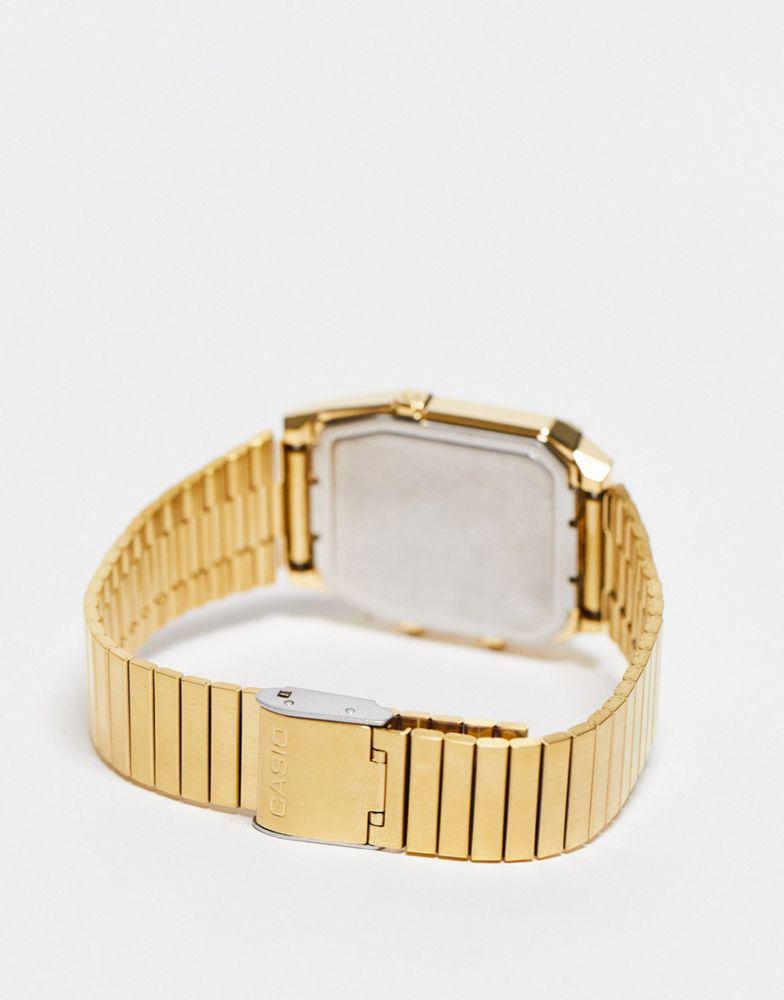 商品Casio|Casio vintage style watch with grid face in gold Exclusive at ASOS,价格¥572,第4张图片详细描述