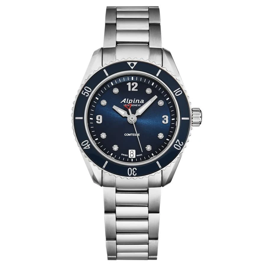 商品Alpina|Comtesse Quartz Diamond Blue Dial Ladies Watch AL-240ND3C6B,价格¥2055,第1张图片