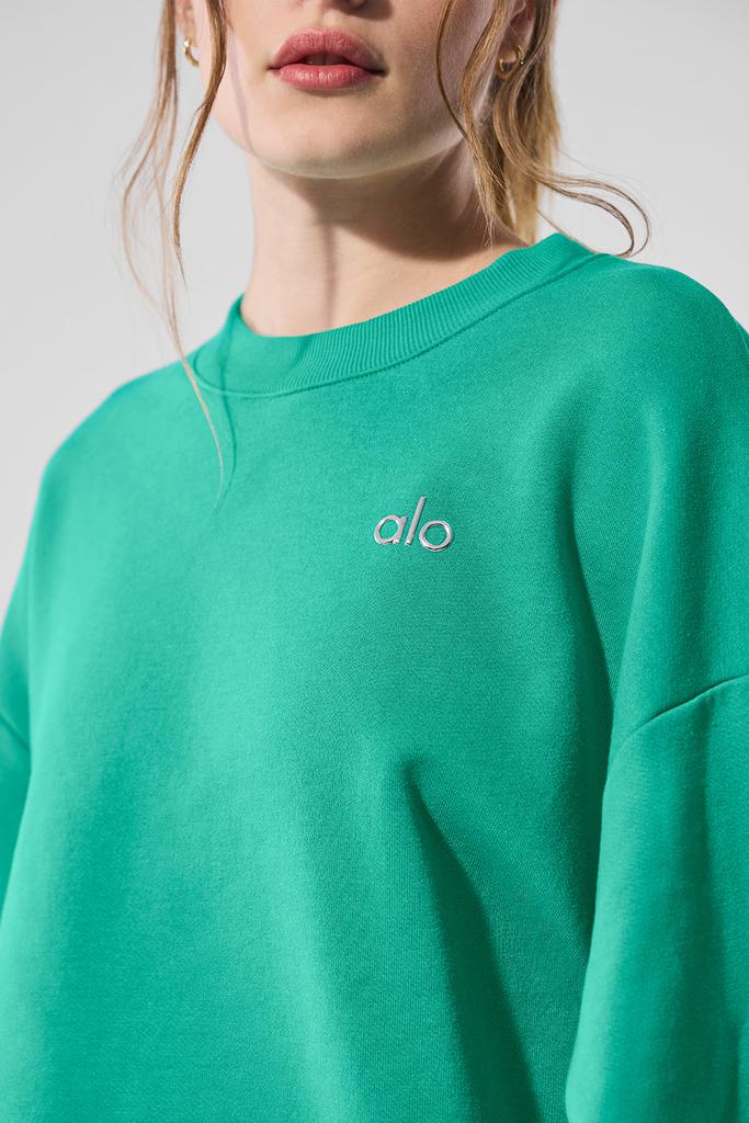 Alo Accolade Crew Neck Pullover - Spruce Green - Hoodies - Free