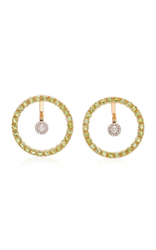 商品MATEO|Mateo - Gold; Peridot And Diamond Hoop Earrings - Gold - OS - Moda Operandi - Gifts For Her,价格¥29277,第1张图片