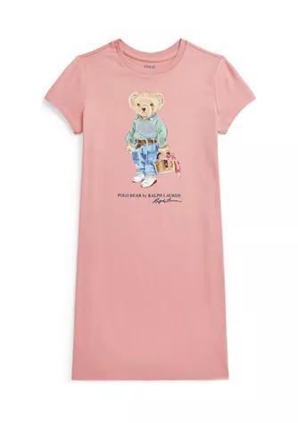 商品Ralph Lauren|Girls 7-16 Polo Bear Jersey Tee Dress,价格¥243,第1张图片