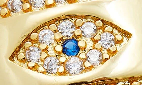 商品Savvy Cie Jewels|18K Yellow Gold Plated CZ Evil Eye Band Ring,价格¥152,第3张图片详细描述