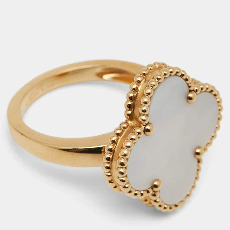 商品[二手商品] Van Cleef & Arpels|Van Cleef & Arpels Magic Alhambra Mother Of Pearl 18K Yellow Gold Ring Size 53,价格¥17807,第4张图片详细描述