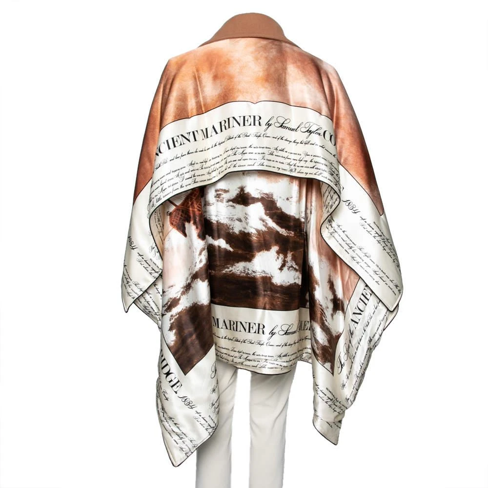 商品[二手商品] Burberry|Burberry Brown Wool & Mariner Printed Silk Blanket Detail Pea Coat S,价格¥4373,第3张图片详细描述