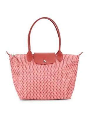 商品Longchamp|Printed Leather Trim Tote,价格¥962,第1张图片