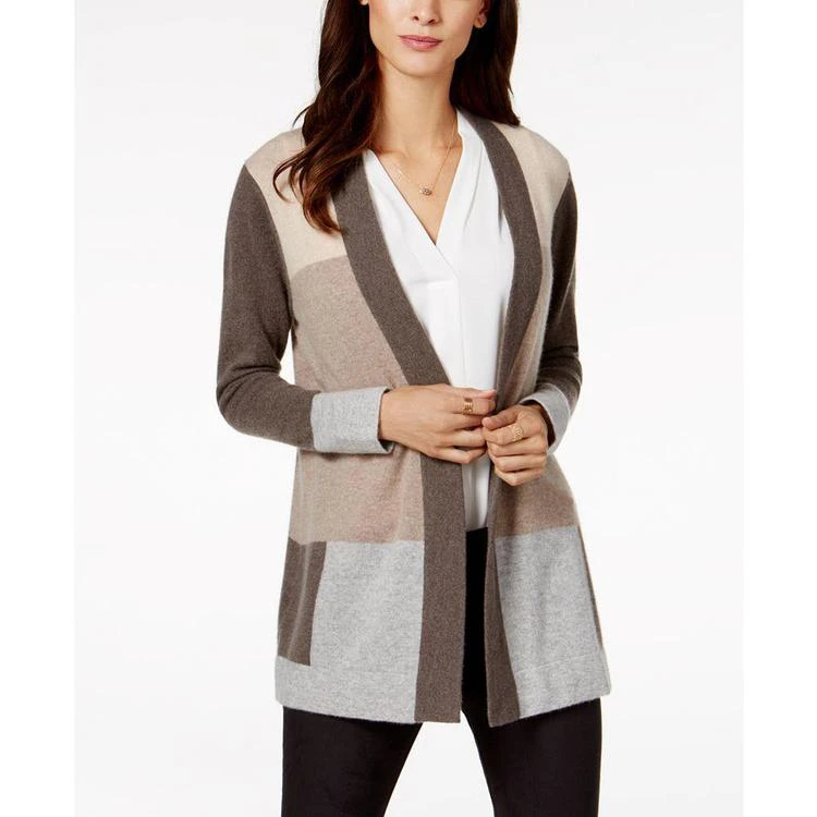 商品Charter Club|Cashmere Colorblocked Cardigan, Created for Macy's,价格¥674,第1张图片