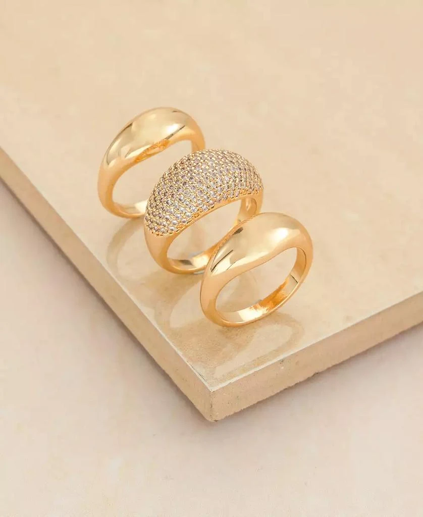 商品Ettika Jewelry|18K Gold Timeless Glamour Ring Set,价格¥524,第3张图片详细描述