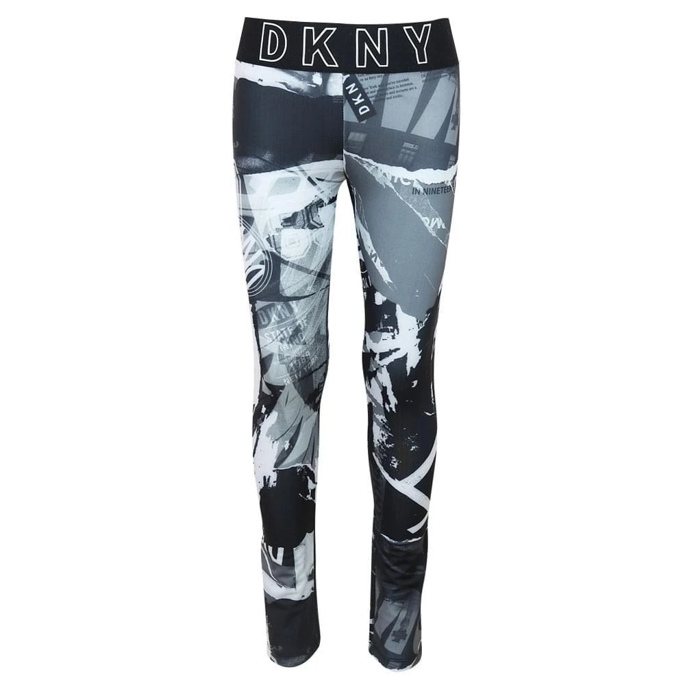 商品DKNY|Black & White New York Print Leggings,价格¥205,第1张图片