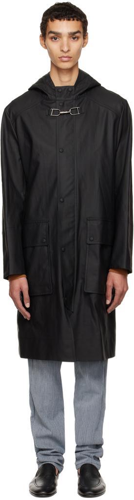 商品Gabriela Hearst|Black Coated Coat,价格¥18588,第1张图片