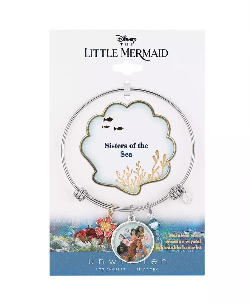 商品Disney|Unwritten Coral and Orange Enamel Fower, Blue Crystal Bead and Multi Color Little Mermaid Bangle Bracelet,价格¥135,第3张图片详细描述