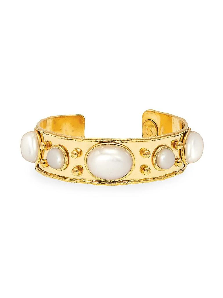 商品Sylvia Toledano|Byzantine 22K-Gold-Plated & Cultured Freshwater Pearl Cuff,价格¥956,第1张图片