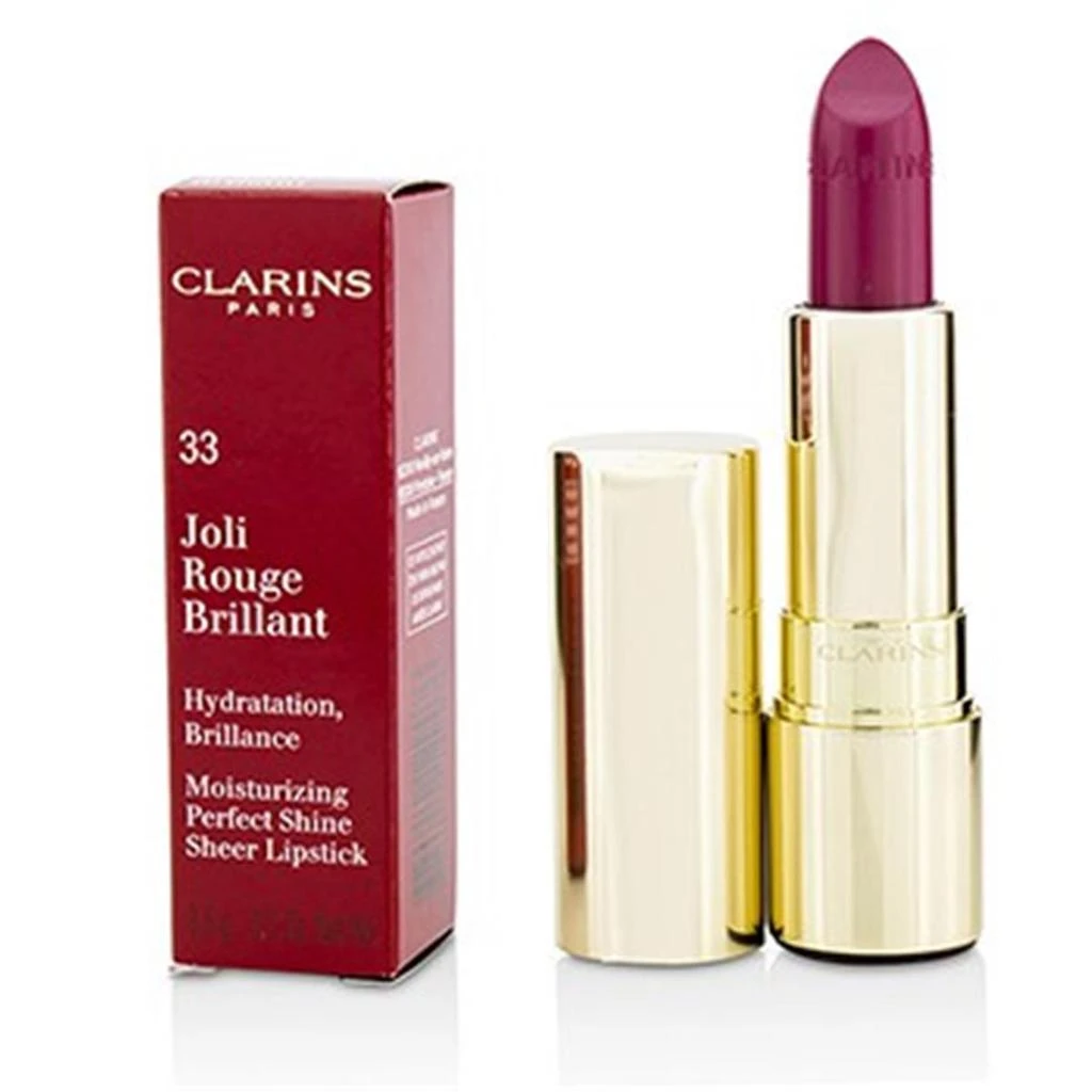 商品Clarins|Clarins 215192 0.1 oz Joli Rouge Brillant Moisturizing Perfect Shine Sheer Lipstick - No.33 Soft Plum,价格¥228,第1张图片