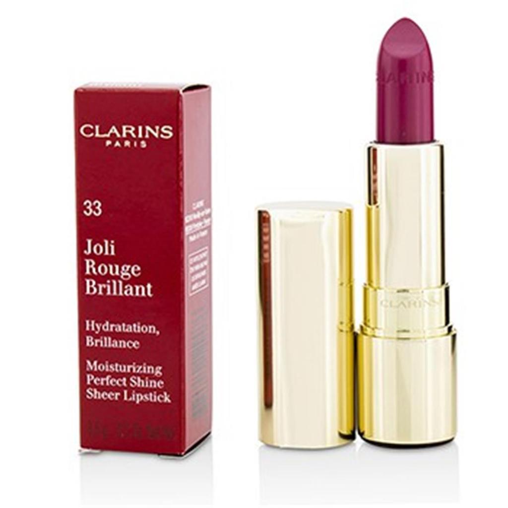 商品Clarins|Clarins 215192 0.1 oz Joli Rouge Brillant Moisturizing Perfect Shine Sheer Lipstick - No.33 Soft Plum,价格¥328,第1张图片