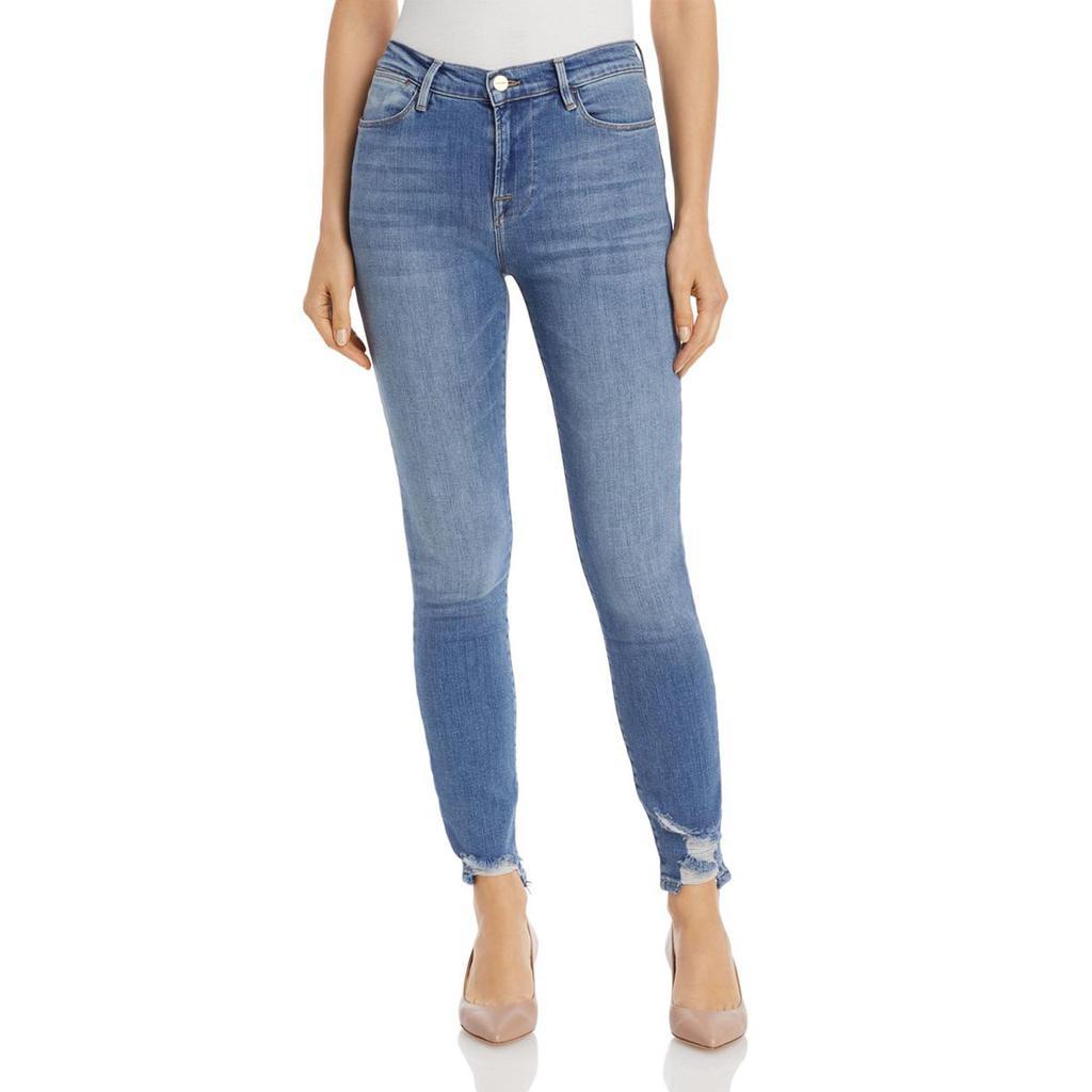 商品FRAME|Frame Womens Le High Denim Distressed Skinny Jeans,价格¥158-¥209,第1张图片