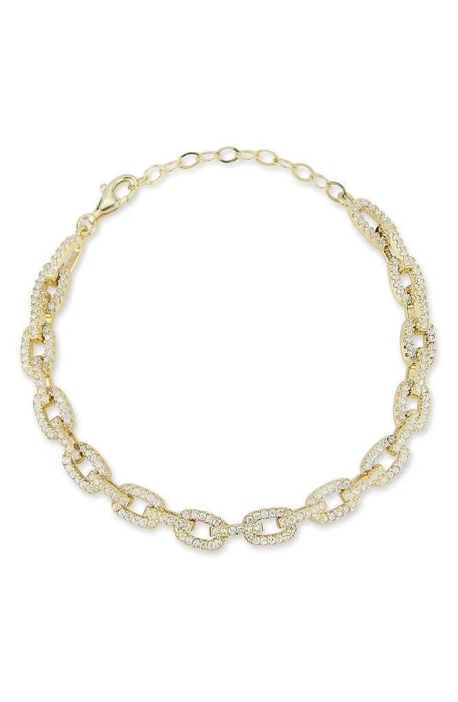 商品GLAZE JEWELRY|14K Gold Vermeil CZ Link Bracelet,价格¥668,第1张图片