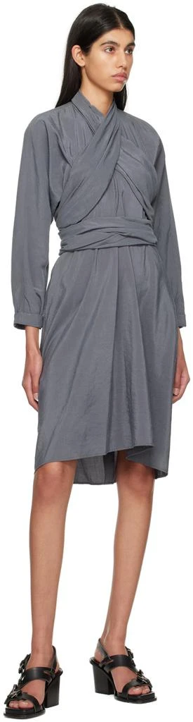 商品Lemaire|Gray Knotted Midi Dress,价格¥3956,第4张图片详细描述