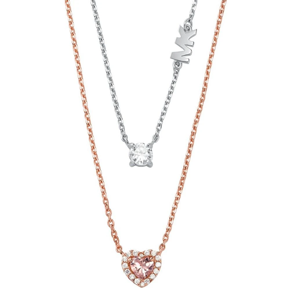 商品Michael Kors|Sterling Silver Two-Tone Double Layered Heart Necklace,价格¥791,第1张图片