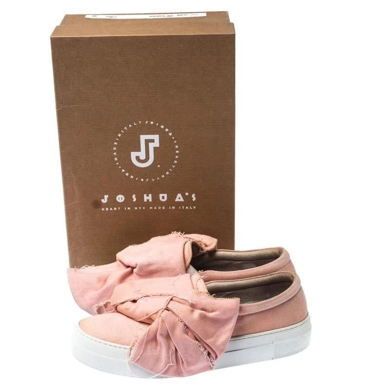 Joshua Sanders Light Pink Canvas Bow Slip On Sneakers Size 40 商品