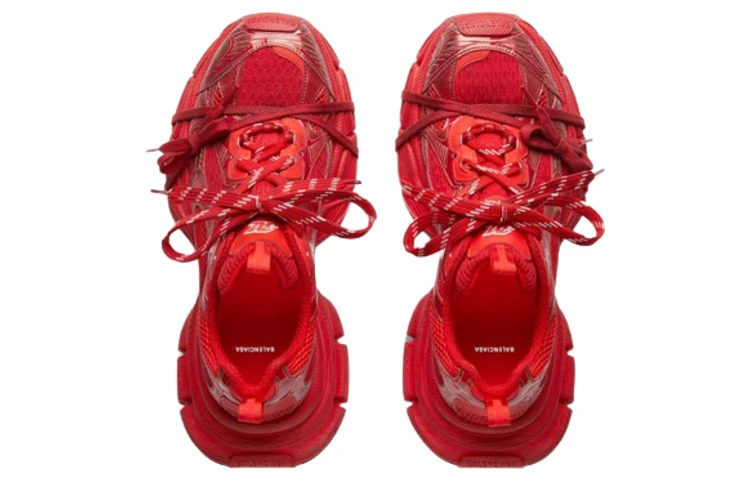 商品[国内直发] Balenciaga|巴黎世家 3XL 网布 系带 做旧 低帮 老爹鞋 男款 红色,价格¥6884,第5张图片详细描述