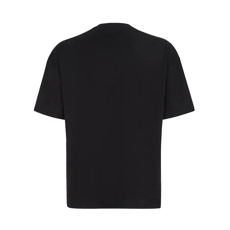 商品Fendi|【预售3-7天】FENDI/芬迪  男士黑色纯棉黄色微型Logo刺绣短袖T恤FY3936AILBF0QA1,价格¥3910,第4张图片详细描述