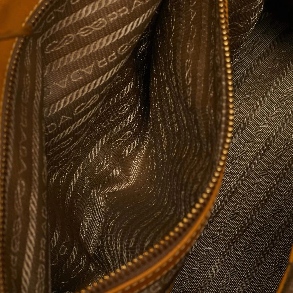 Prada Yellow/Beige Logo Jacquard and Leather Double Zip Tote 商品
