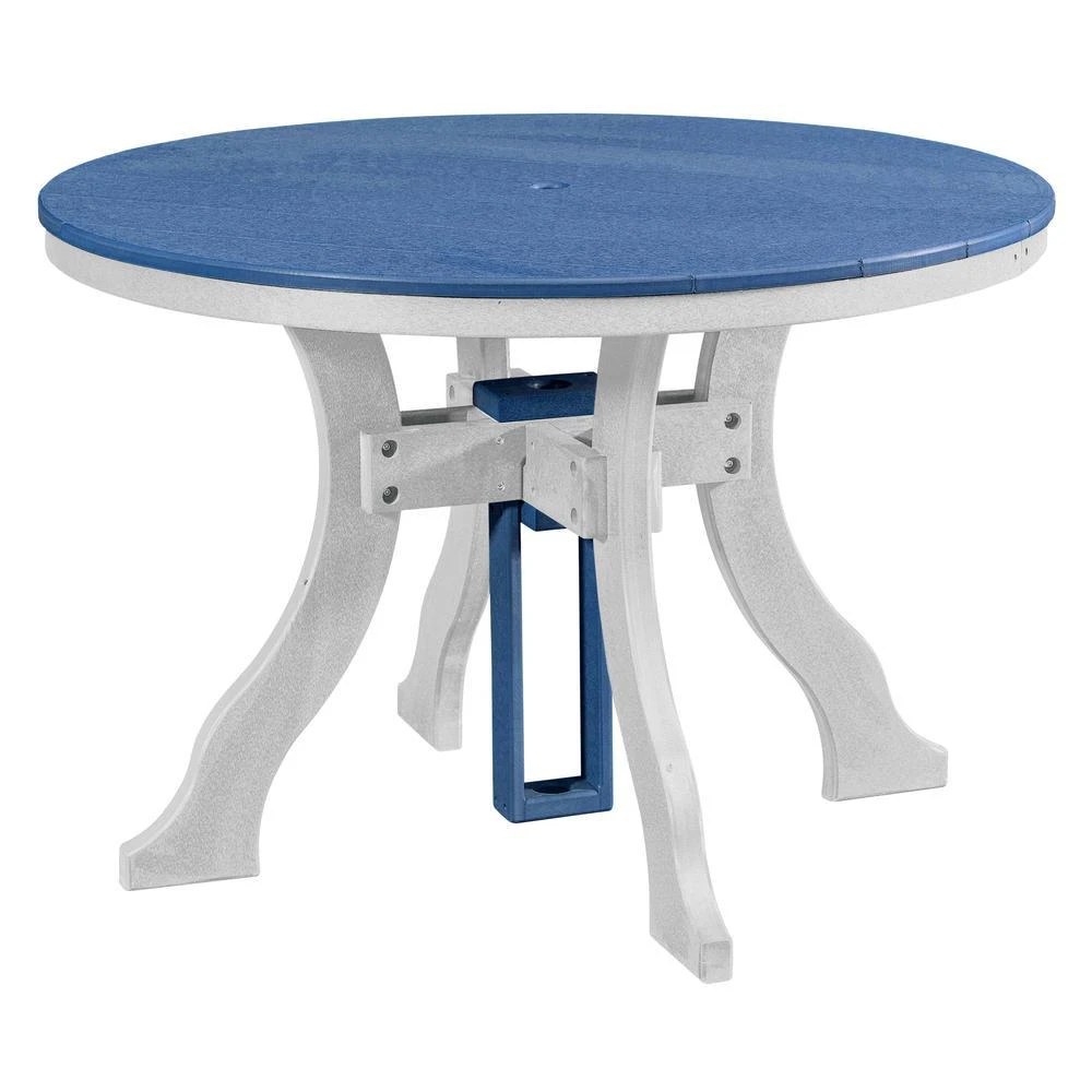 商品American Furniture Classics|Dining Height Round Table in Blue with a White Base,价格¥10092,第1张图片