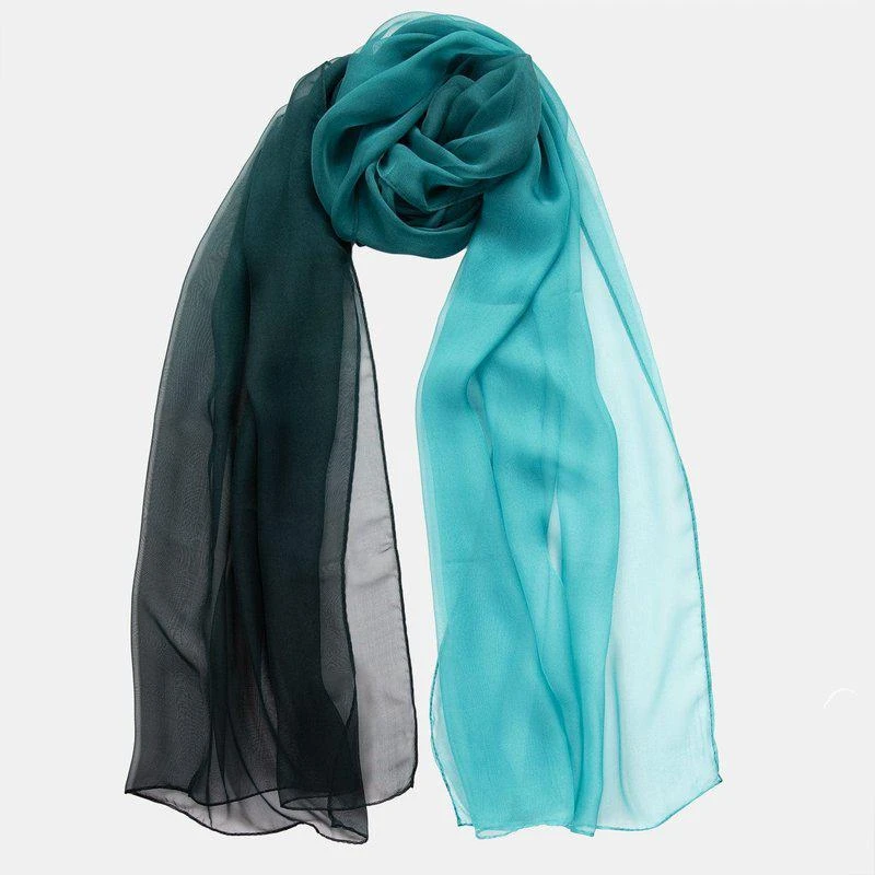 商品Elizabetta|Claudia Silk Scarf/Shawl Turquoise Ombré,价格¥944,第1张图片