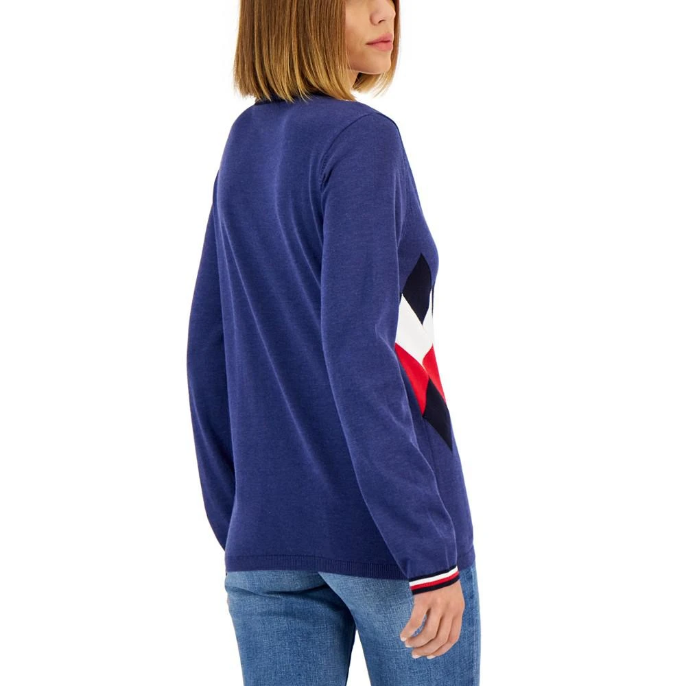 商品Tommy Hilfiger|Women's Cotton Argyle V-Neck Sweater,价格¥158,第2张图片详细描述