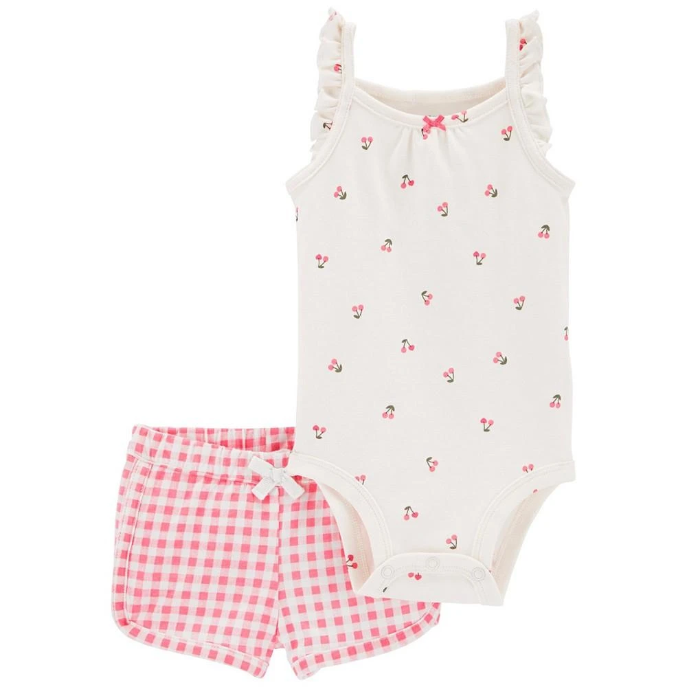 商品Carter's|Baby Girls Bodysuit and Shorts, 2 Piece Set,价格¥84,第1张图片