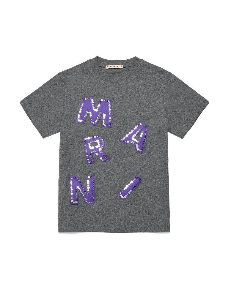 Marni Kids Logo Patch Crewneck T-Shirt商品第1张图片规格展示