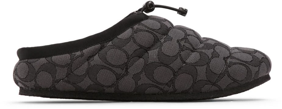 商品Coach|Black Signature Jacquard Slippers,价格¥491,第1张图片