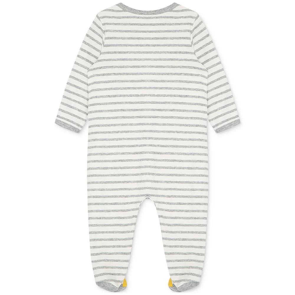 商品Little Me|Baby Boys Long Sleeved Striped Lion Footed Coverall,价格¥96,第2张图片详细描述