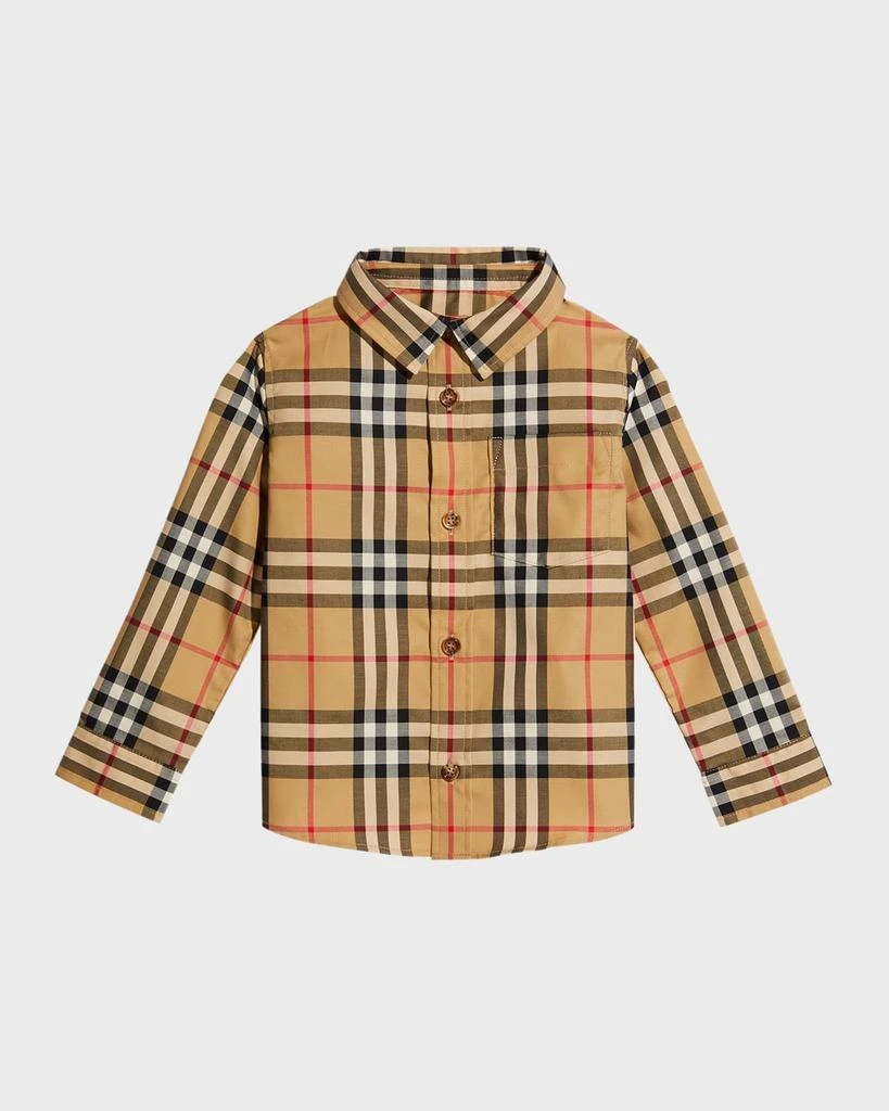 商品Burberry|Boy's Owen Vintage Check Long-Sleeve Shirt, Size 6M-2,价格¥700,第1张图片
