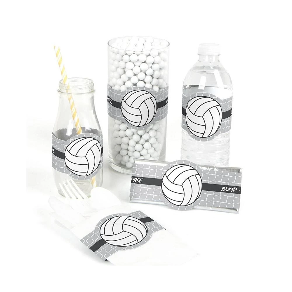 商品Big Dot of Happiness|Bump, Set, Spike - Volleyball - Party DIY Wrapper Favors & Decorations - 15 Ct,价格¥97,第1张图片