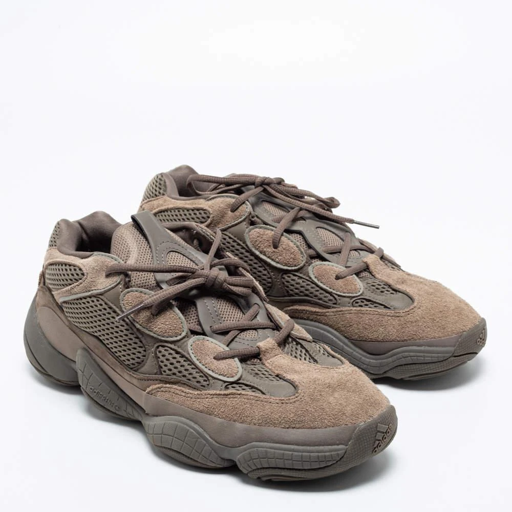 商品[二手商品] YEEZY|Yeezy x Adidas Brown/Olive Green Mesh and Suede 500 Clay Sneakers Size 47 1/3,价格¥1122,第4张图片详细描述