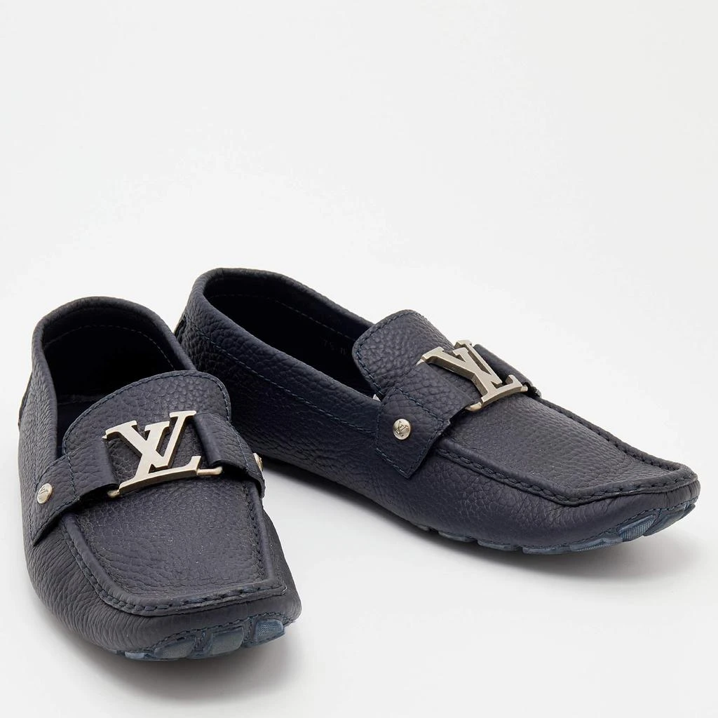 商品[二手商品] Louis Vuitton|Louis Vuitton Navy Blue Leather Montaigne Slip On Loafers Size 41.5,价格¥3850,第4张图片详细描述