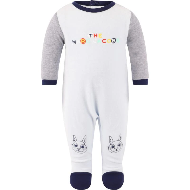 商品Marc Jacobs|Mascot print logo onesie in grey and white,价格¥606,第1张图片